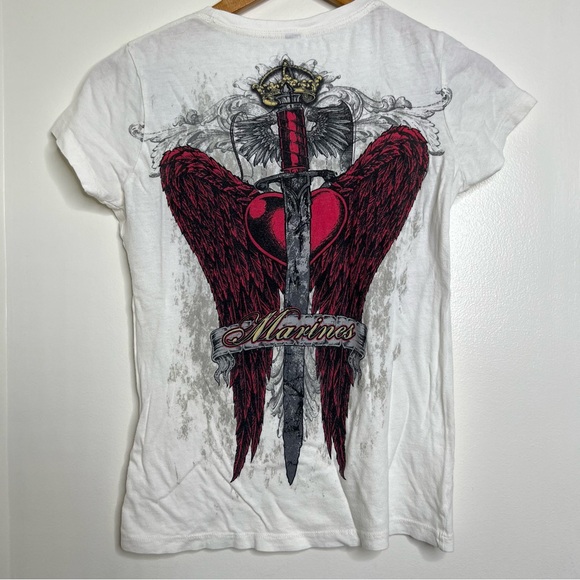 Vintage Y2K Wings Apprime Apparel Marines Cotton Baby T Shirt Women’s Medium - Picture 4 of 7